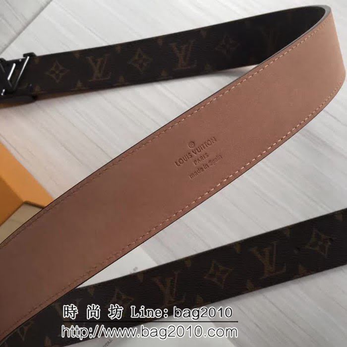 路易威登LV Louis Vuitton進口原版帆布老花面料 男士皮帶M9608 專櫃經典款 LHG1214